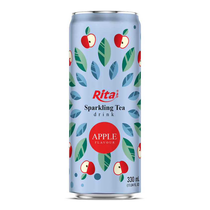 330ml Sleek Canned Sparkling Tea Drink Apple Flavour